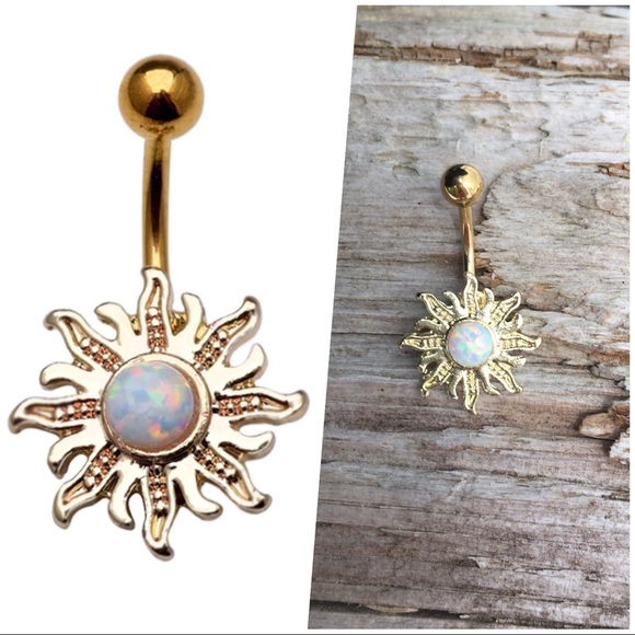 Jewelry - Gold Opal Belly Button Navel Ring